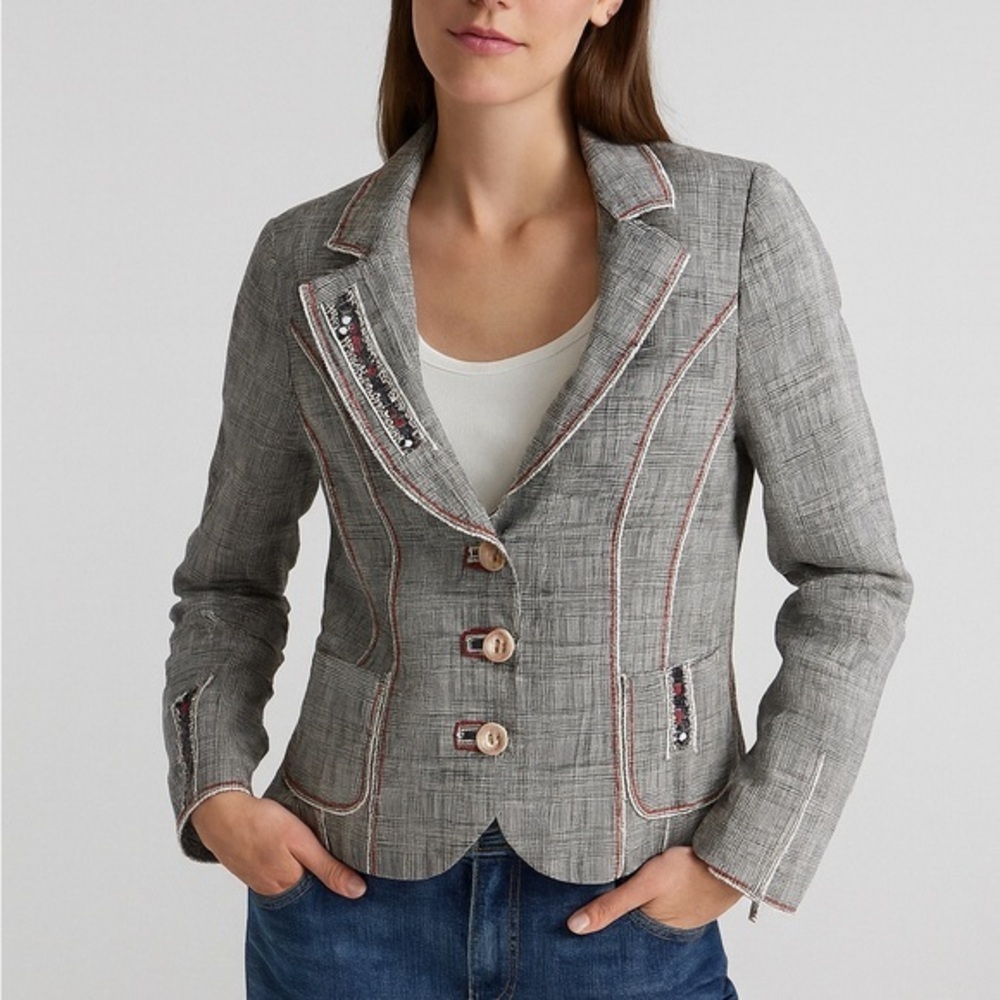 Caterina Leman Plaid Blazer Women’s Size 34 Career Jacket